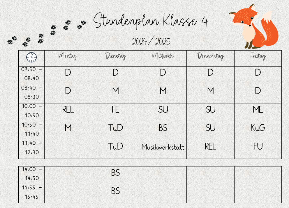 Stundenplan 4